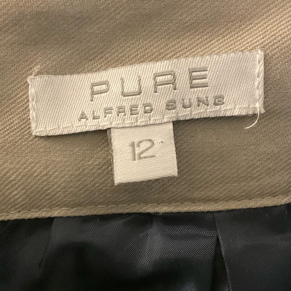 Taupe and Navy Blue Pleated Skirt. Pure by Alfred Sung. Waist 34”. - Picture 2 of 11